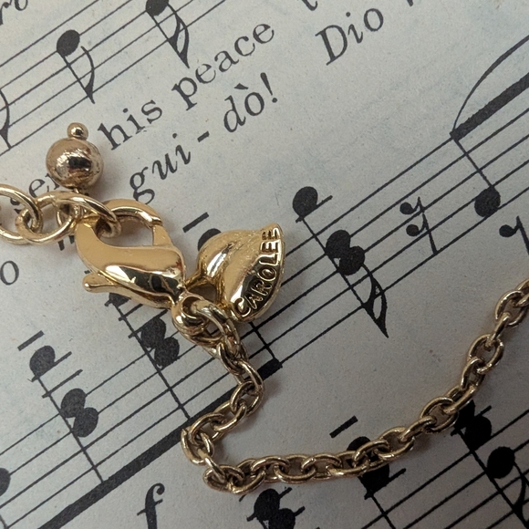 Vintage Carolee Gold and Green Necklace - Picture 9 of 12